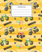 Composition Book: Monster Trucks Pattern Composition Book Lined Wide Rule Notebook for Boys Kids Back to School Preschool Kindergarten and Elementary Grades K-2 1076765688 Book Cover