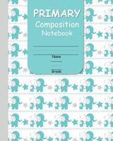 Primary Composition Notebook: With Handwriting Practice and Picture Space for Girls with Cute Teal Elephants Cover Design 1717900801 Book Cover