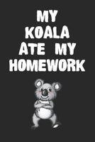 My Koala Ate My Homework Notebook: Cool Koala Gift Journal For Boys Girls Men Women and Adult Koala Lovers 1708443940 Book Cover