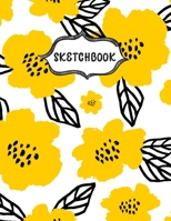 Sketchbook: Sketching Book To Practice Drawing & Doodling, Artist Paint Pad, Large Blank Pages (8.5 x 11 in), Yellow Flowers 1712197428 Book Cover