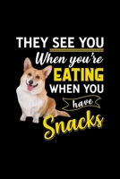 They See You When You Have Snacks Corgi Dog: Blank Lined Notebook Journal for Work, School, Office 6x9 110 page 1677178817 Book Cover
