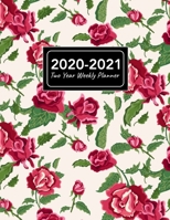 2020-2021 Two Year Weekly Planner: 8.5x11 Elegant Vintage Rose Flower Floral Pattern 2 Year Weekly Planner, Organizer, Journal, Notebook & To Do list Gift For Men, Women, Teen Girls, Boys 1695382668 Book Cover