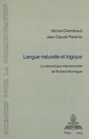 Langue Naturelle Et Logique: La Sémantique Intensionnelle de Richard Montague 3261042753 Book Cover