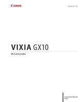 Canon Vixia GX10 Instruction Manual 1983499099 Book Cover