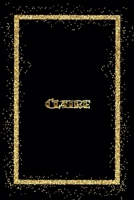 Claire: Name Claire Monogram Notebook - 120 Pages - Size 6x9, Soft Cover, Matte Finish- Gold Confetti Glitter Monogram Blank Lined Note Book, Writing Pad, Journal or Diary Kids, Girls Men & Women 1660381800 Book Cover