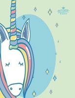 Notebook: Unicorn on green cover and Dot Graph Line Sketch pages, Extra large (8.5 x 11) inches, 110 pages, White paper, Sketch, Draw and Paint 1723505226 Book Cover