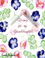 Recipes for My Granddaughter : Family Keepsake, Blank Fill in Cookbook Recipe Journal with Glossy Cover 1712243985 Book Cover