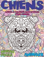 Livres � colorier anti-stress pour femmes - Niveau facile - Animaux - Chiens B09B2J9HRT Book Cover