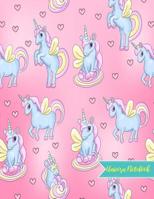 Unicorn Notebook: Cute Kawaii Journal and Diary Large 8.5 x 11 Matte Cover with Blank Lined Ruled White Paper Interior - Perfect for School, Gifts for Kids (Girls and Boys), Party Favors for Birthday, 1096486008 Book Cover