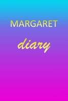 Margaret: Journal Diary Personalized First Name Personal Writing Letter M Blue Purple Pink Gold Effect Cover Daily Diaries for Journalists & Writers Journaling & Note Taking Write about your Life & In 1707683255 Book Cover