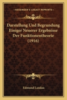Darstellung Und Begrundung Einiger Neuerer Ergebnisse Der Funktionentheorie 1166715922 Book Cover