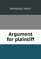 Argument for Plaintiff 5518771517 Book Cover