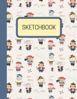 Sketchbook: Cute Animal Pirates On A Large Notebook for Drawing, Doodling or Sketching: 109 Pages, 8.5" x 11". (Framed Blank Paper Drawing and Writing Journal) 167481495X Book Cover