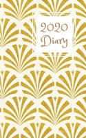 2020 Diary: 5x8 week to a page planner with 12 monthly planners. Lined paper pages after diary for all your notes. Perfect pocket size for general use, small business owners and students. White & gold 1692554840 Book Cover