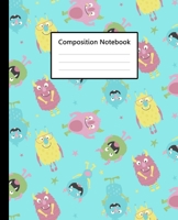 Composition Notebook: Monsters Pastel Colorful, 110 Pages 7.5x9.25 College Wide Ruled Paper Notebook Journal, Blank Lined Workbook for Teens Kids Students Girls Boys for Home School College for Writin 1671593707 Book Cover
