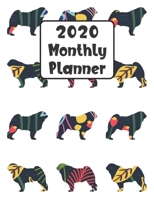 2020 Monthly Planner: Pug Dog 12 Month Planner Calendar Organizer Agenda with Habit Tracker, Notes, Address, Password, & Dot Grid Pages 1692479997 Book Cover