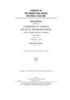 Overview of the federal R&D budget for fiscal year 2004 B085KR566T Book Cover