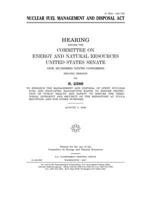 Nuclear Fuel Management and Disposal Act 1673829880 Book Cover