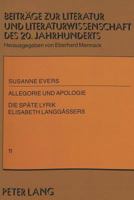 Allegorie Und Apologie: Die Spaete Lyrik Elisabeth Langgaessers 3631473982 Book Cover