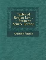 Tables of Roman Law 0344457419 Book Cover