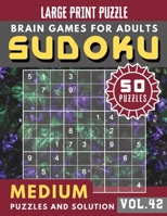 Sudoku Medium: suduko puzzle books for adults large print - suduko for adults medium difficulty for Senior, mom, dad Large Print (Sudoku Brain Games Puzzles Book Large Print Vol.42) 1088465765 Book Cover