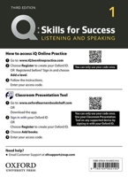 Q3e 1 Listening and Speaking IQ and Classroom Presentation Tool: Teacher Access Code Card Pack 0194905195 Book Cover