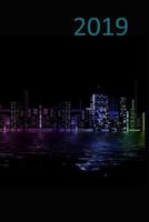 2019: 140 Page Softcover, Weekly Calendar Has Both Date and Note Pages with Lines, College Rule Composition (6” x 9 “) Neon Cityscape 1790213371 Book Cover