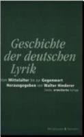 Geschichte der deutschen Lyrik vom Mittelalter bis zur Gegenwart. 22 Beiträge. 3826019997 Book Cover