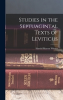 Studies in the Septuagintal Texts of Leviticus 1018118020 Book Cover
