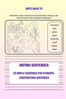 Writing sentences: 33 simple exercises for students, constructing sentences: Worksheets on writing sentences B0CRZDCJ83 Book Cover
