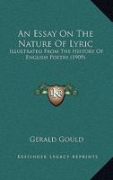 An Essay on the Nature of Lyric 0530672995 Book Cover