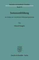 Instanzenbildung: ALS Problem Der Betrieblichen Fuhrungsorganisation 3428004663 Book Cover