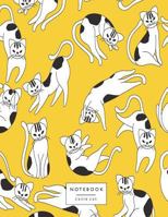 Notebook: Cat on yellow cover and Lined pages, Extra large (8.5 x 11) inches, 110 pages, White paper 1722222670 Book Cover