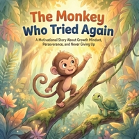 The Monkey Who Tried Again: A Motivational Story About Growth Mindset, Perseverance, and Never Giving Up (Little Brave Hearts Series) B0GQN755D1 Book Cover