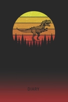 Diary: Blank T Rex Skeleton Tyrannosaurus Dinosaur Personal Writing Memoir Old School Retro Vintage Sunset 80s Cover Daily Journaling for Writers & Journalists Productivity Note Taking Logbook Plan, S 1702228207 Book Cover