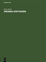 Meinen Kritikern 3112689550 Book Cover