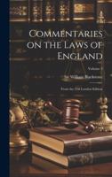 Commentaries on the Laws of England: From the 21st London Edition; Volume 3 1021565296 Book Cover