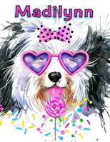 Madilynn: Personalized Book with Cute Dog Theme that has 105 Lined Pages to Write in and can be used as a Journal or Notebook 1692842943 Book Cover