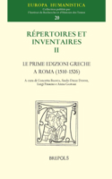 Le Prime Edizioni Greche a Roma (1510-1526) 2503570291 Book Cover