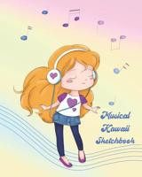 Musical Kawaii Sketchbook: Adorable Pages for Sketching, Coloring, Imagining and Drawing Super Cute Things! 1072554623 Book Cover