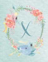 2020-2022 Calendar - Letter X - Light Blue and Pink Floral Design: 3-Year 8.5x11 Monthly Calendar/Planner - Personalized with Initials. 1676068228 Book Cover