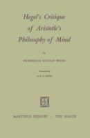 Hegel's Critique of Aristotle's Philosophy of Mind 9401501742 Book Cover