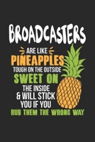 Broadcasters Are Like Pineapples. Tough On The Outside Sweet On The Inside: Broadcaster. Blank Composition Notebook to Take Notes at Work. Plain white Pages. Bullet Point Diary, To-Do-List or Journal  1702458830 Book Cover