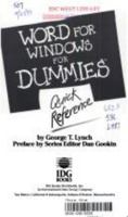 Word for Windows for Dummies Quick Reference 1568840292 Book Cover