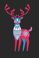 Notebook: Nordic Scandinavian Inspired Reindeer Lined Journal, Christmas Folk Woodland Animal Themed Gift 1692087398 Book Cover