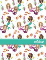 Notebook: Mermaid Pattern (3) Sea Green Banner Standard College Ruled Paper 1720274770 Book Cover
