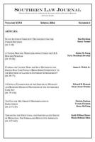 Southern Law Journal, Vol. XXVI, No. 1, Spring 2016 1634983130 Book Cover