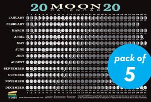 2020 Moon Calendar Card (5 pack): Lunar Phases, Eclipses, and More! 1615195556 Book Cover
