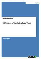 Difficulties in Translating Legal Terms 3656585962 Book Cover