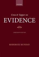 Cross & Tapper on Evidence (13th Edition) 0199668604 Book Cover